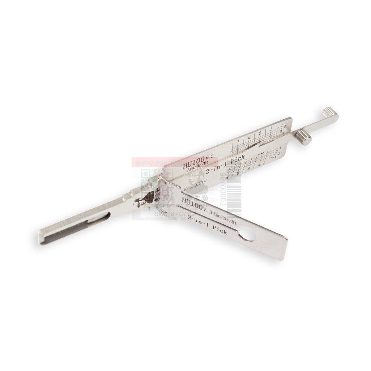 Original Lishi HU100+IGN-8-AG automotive 2-in-1 pick and decoder