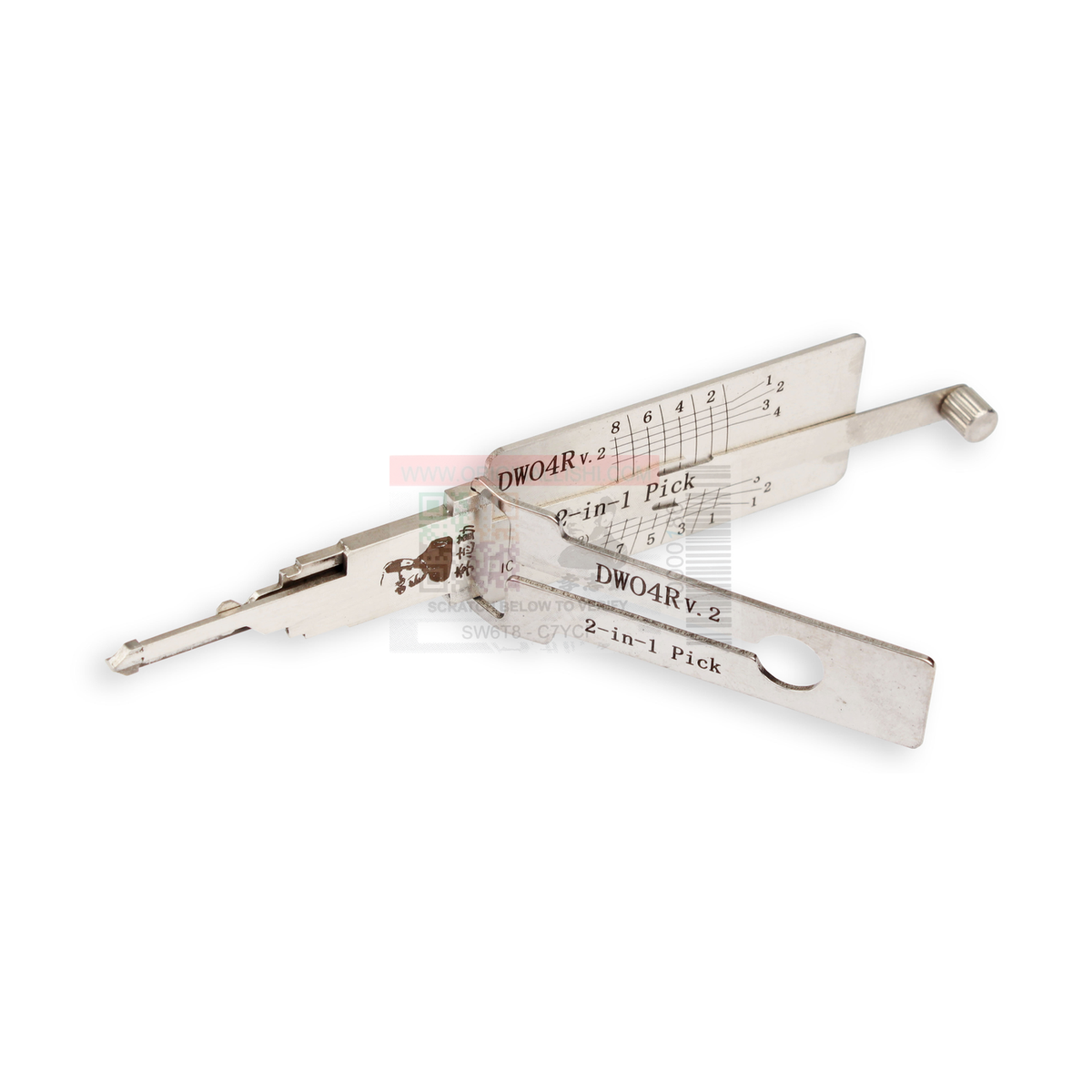 Original Lishi DWO4R-AG automotive 2-in-1 pick and decoder